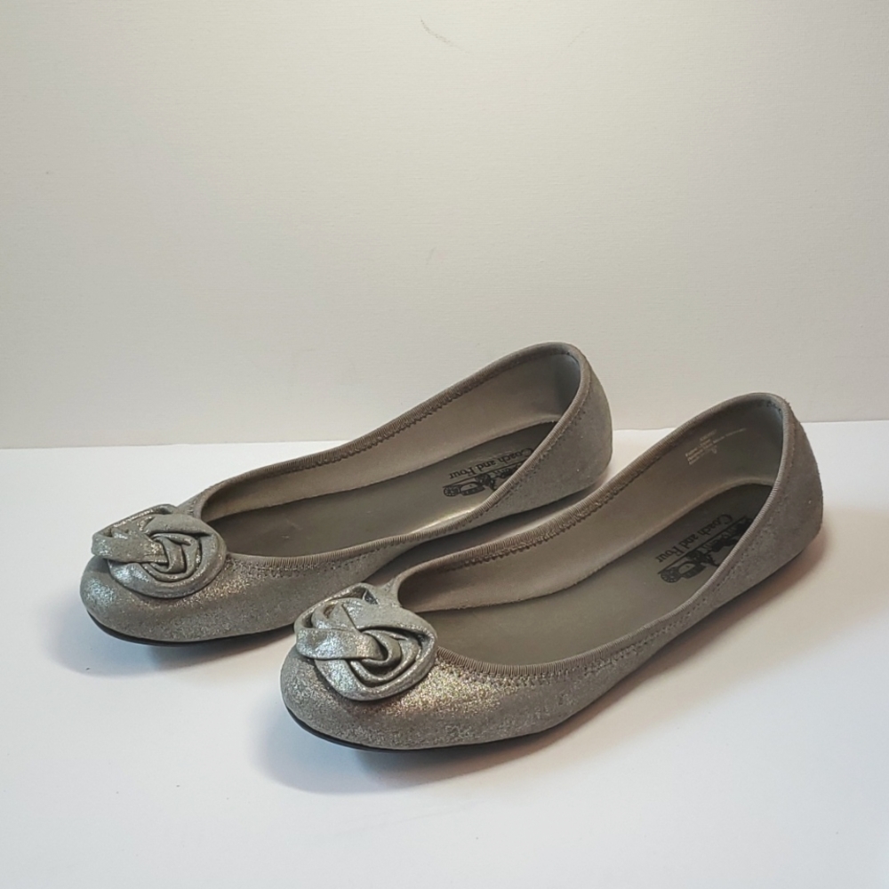 Silver Metallic Flats size 9